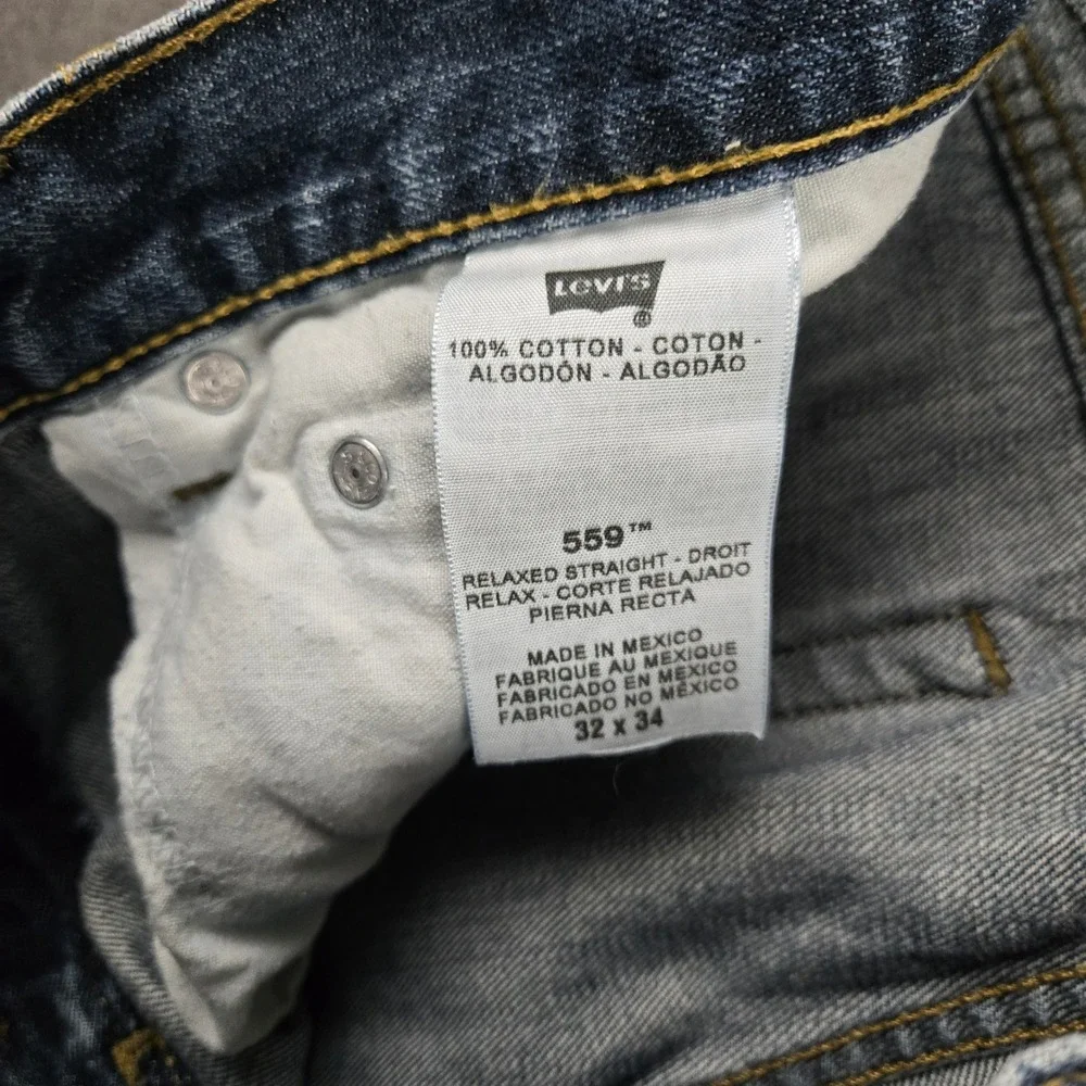 Levi 559 Relaxed Straight Jeans Mens 32x34 Blue Denim Vintage Y2K Skater 90s
